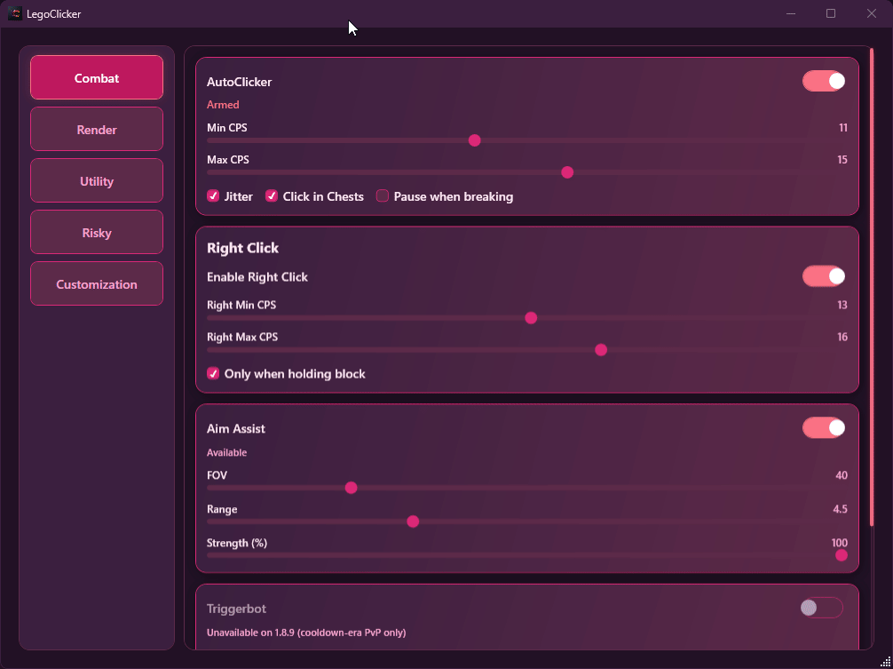 LegoClicker GUI showcase animation